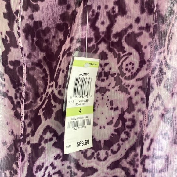 NWT woman’s size 4 purple/white INC Inernational Concepts blouse - Picture 2 of 7